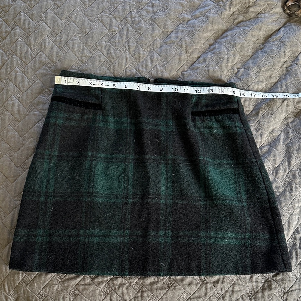 Copper Key Green and Black Plaid Mini Skirt